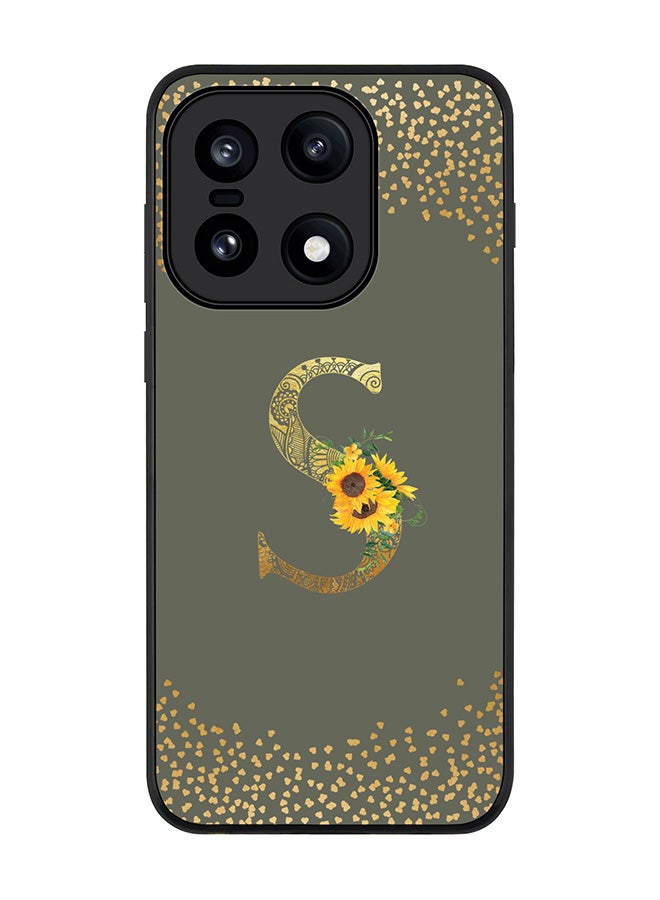 Stylizedd For OnePlus 15 Case,Slim fit Camera Protection, Shockproof Thin Phone cover  - Custom Floral Monogram - S  (Olive Green ) - Image 1